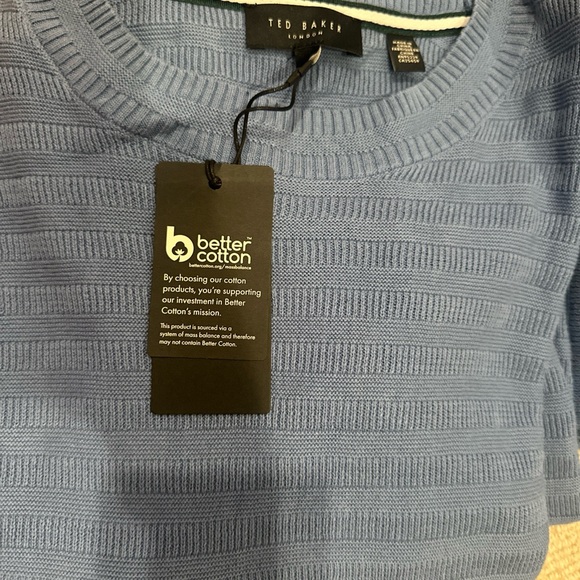 Ted Baker Men UK6 London Sky Blue Crewneck Sweater - Picture 5 of 7